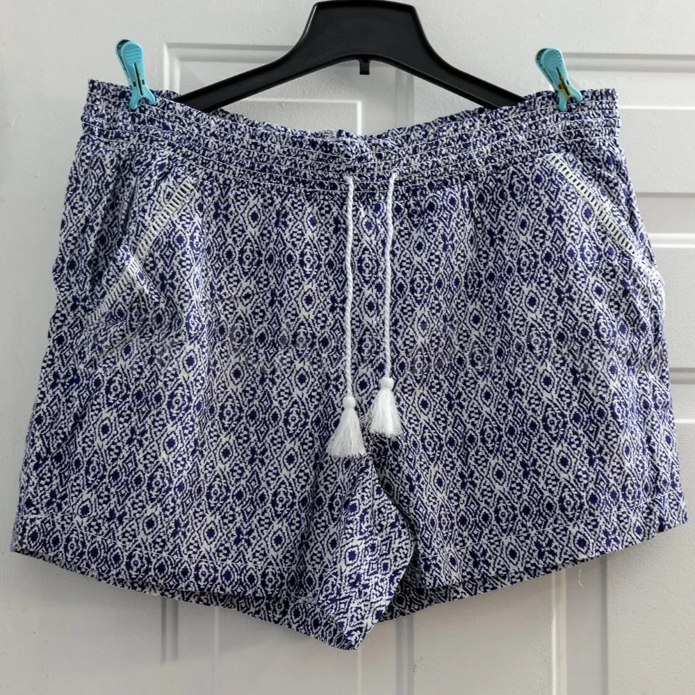 Briggs Ladies’ Linen‎ Blend Short BLUE PRINT